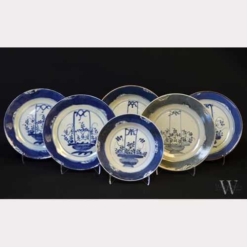 A Set of Chinese Blue and White Porcelain Dishes