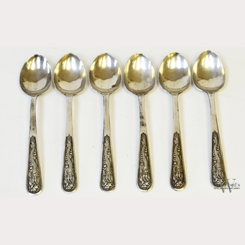 A Set of Chinese Silver Coffee Spoons