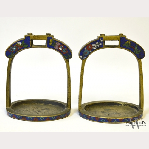 A Pair of Chinese Cloisonn� Bronze Stirrups