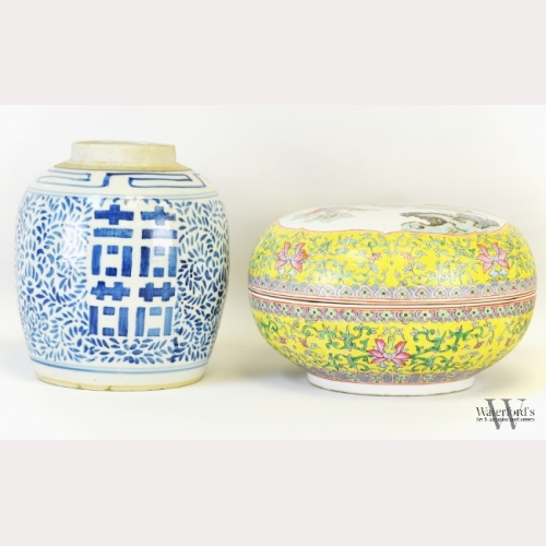 Chinese Porcelain Jar and Covered Box