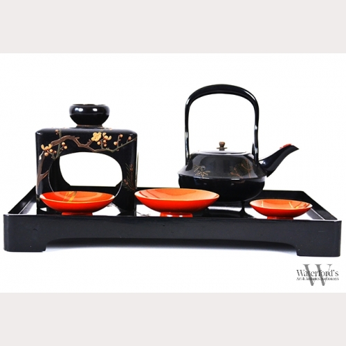 A Japanese Lacquered Tea Set