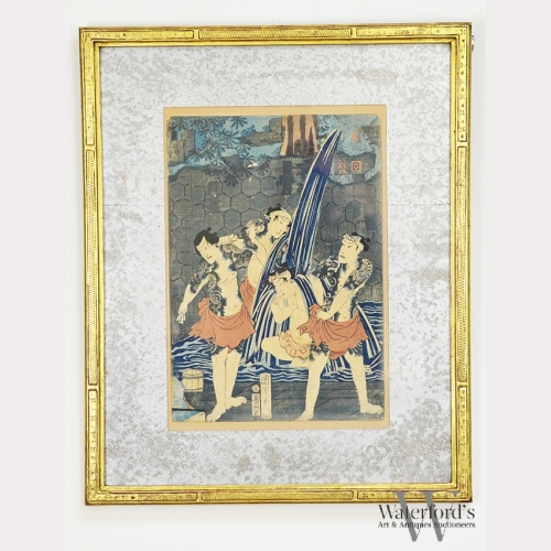 A Japanese Woodblock Print in Harer Frame