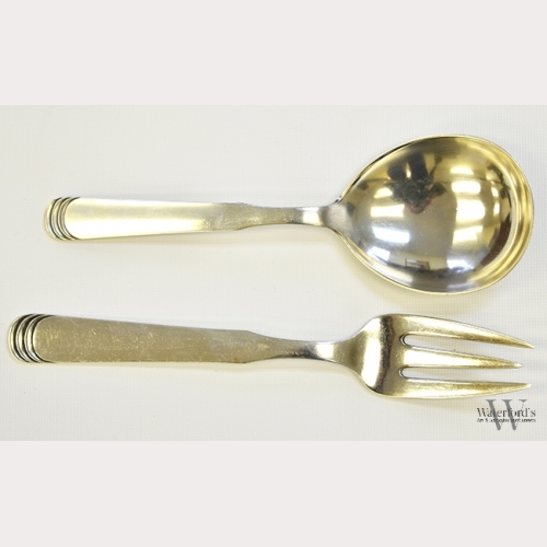 A Pair of Danish Sterling Silver Serving Utensils