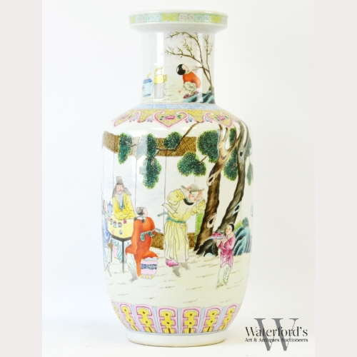 A Chinese Enameled Rouleau Vase