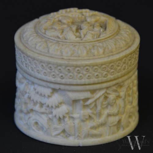 A 19th Century Carved Ivory Snuff Box