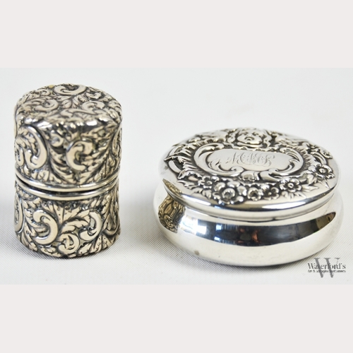 A Pair of Sterling Silver Repouss� Boxes