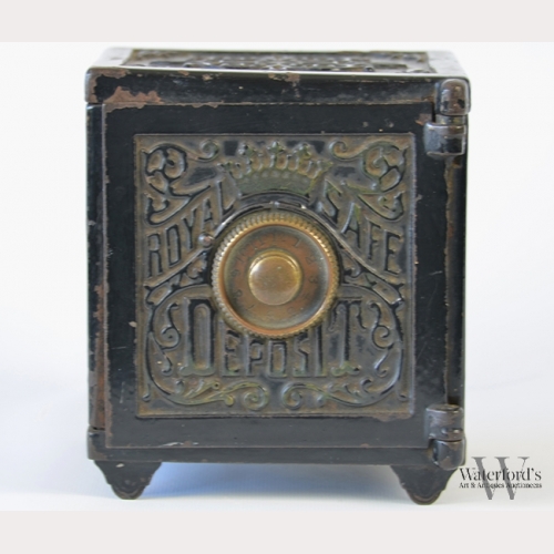 An Antique Cast Iron 'Royal Safe Deposit' Bank