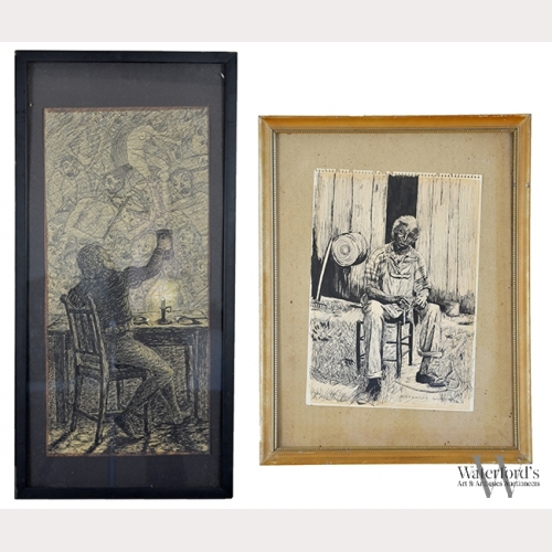 A Pair of Heinrich Arad Schmidt Ink Drawings