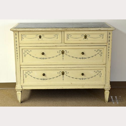 Late 19th C. Continental Marble Top Commode