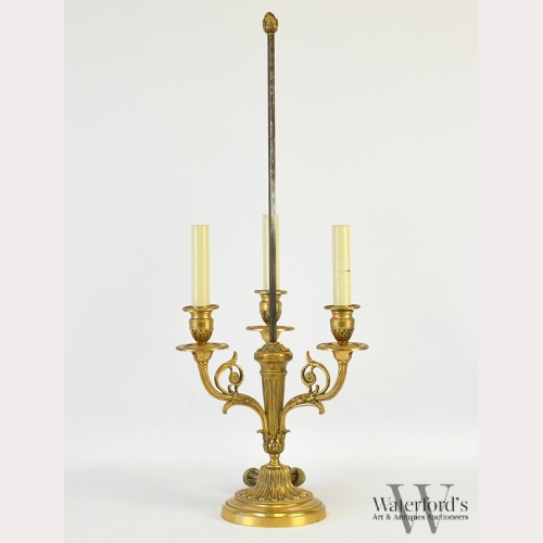 A Continental Empire Style Bouillotte Lamp