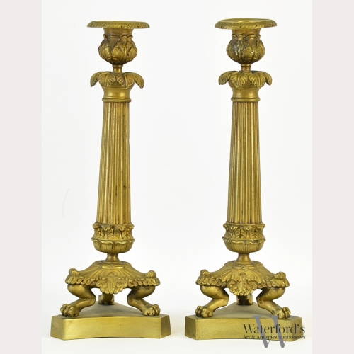 A Pair of Empire Style Candlesticks