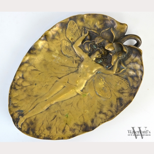 An Alexandre Vibert Art Nouveau Bronze Dish