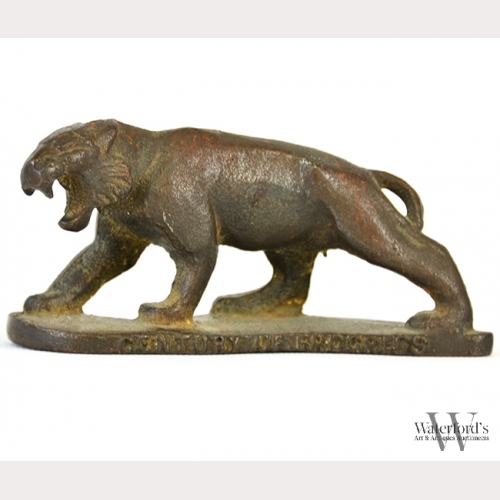 A Chicago World's Fair Cast Iron Saber Tooth Tiger
