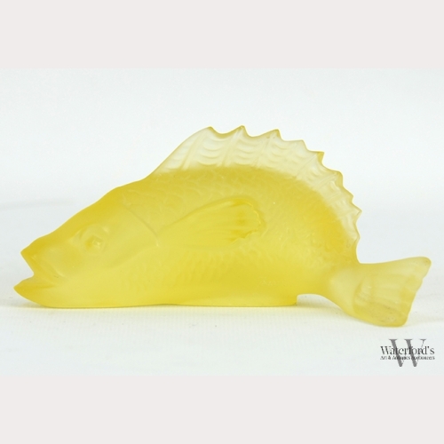 A Yellow Baccarat Frosted Crystal Fish