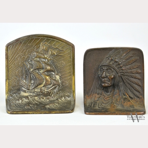 Two Pairs of Antiques Cast Iron Bookends