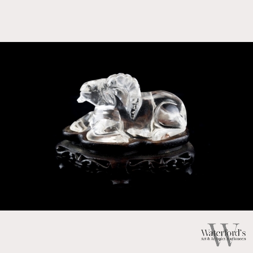 A Chinese Natural Crystal Carving of a Ram