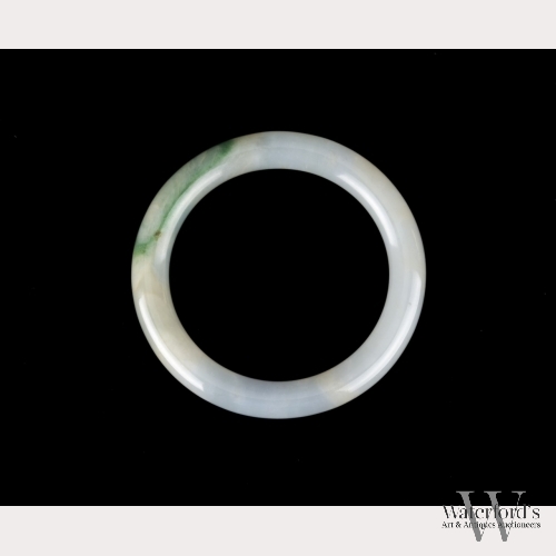 A Chinese White Jade Bangle Bracelet