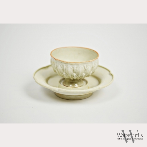 A Qingbai Porcelain Lotus Cup and Stand