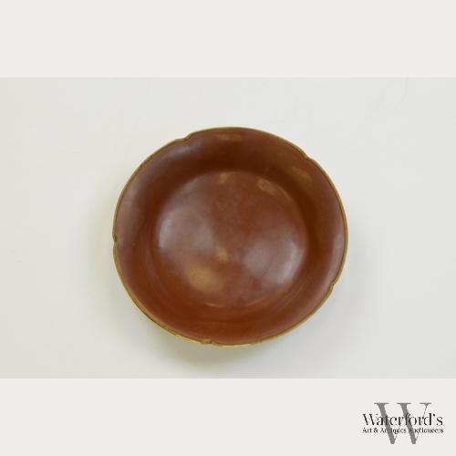 A Rare Persimmon-Glazed Lobed Ding Dish