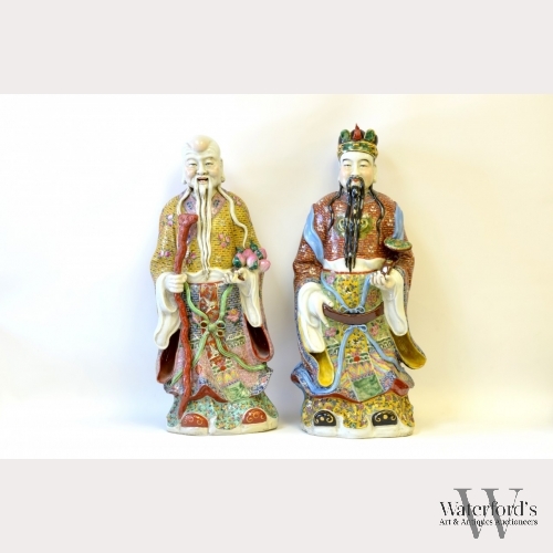 A Pair of Chinese Porcelain Daoist Immortals