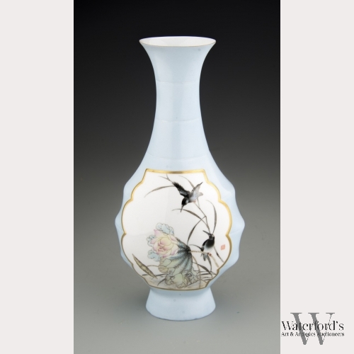 An Eggshell Porcelain Jingdezhen Polychrome Vase