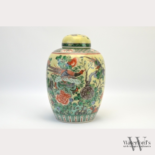 A Chinese Famille Juane Biscuit Ginger Jar