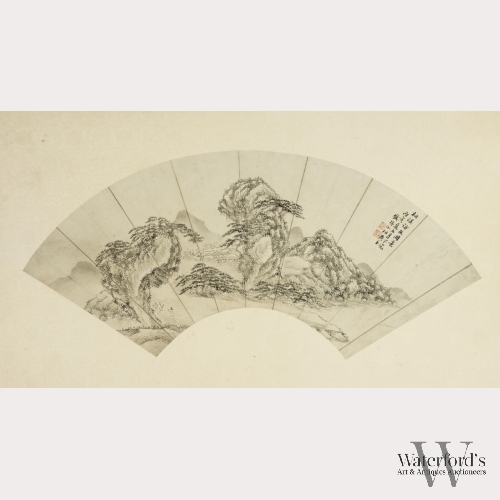 Huang Yi (1744-1802), Landscape Fan Leaf