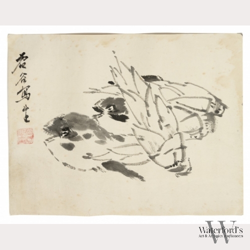 Xu Gu (1823-1896), Bamboo Shoots and Fish