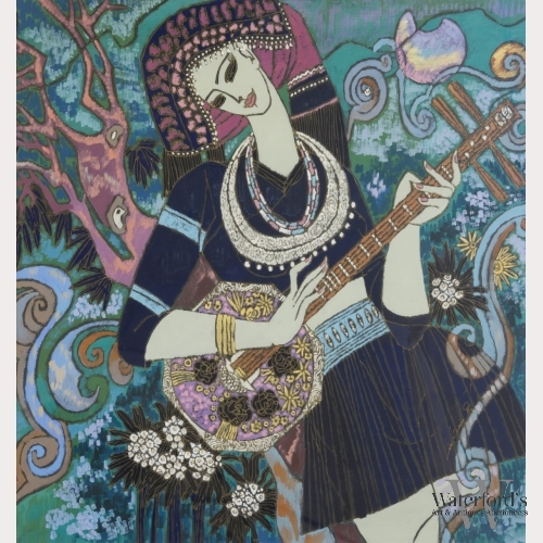 Liu Keming (b. 1962), Yao Maiden with Guitar