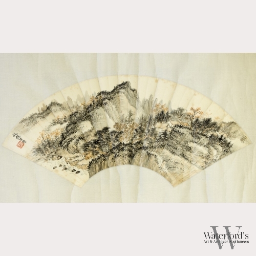 Xiao Xun (1883-1944), Autumn Landscape Fan Leaf