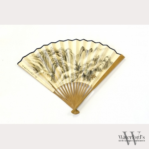 Wu Xiaoren (act. 20th c.), Fan with Landscape