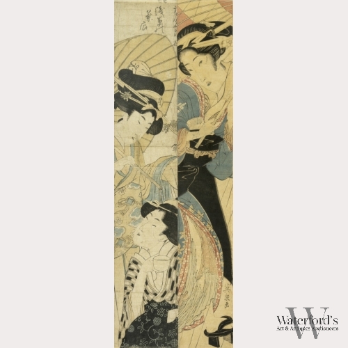 Keisai Eisen (1790-1848), Beauties with Umbrellas