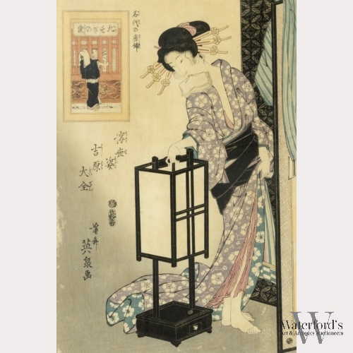 Keisai Eisen (1790-1848), Beauty with Lantern