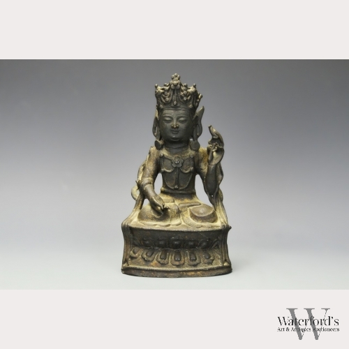 A Korean Choson Iron Manjushri Bodhisattva