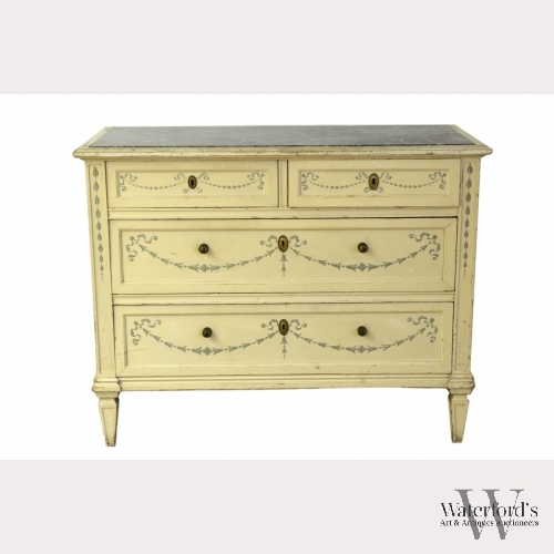 A Continental Wood and Marble Commode