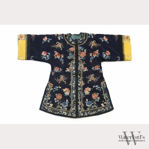 A Women's Silk Imperial Knot Forbidden Stitch Embroidered Surcoat