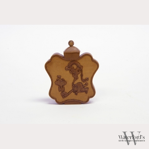 A Chinese Carved Bamboo Snuff Bottle, 19th Century