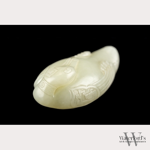 A Chinese White Jade Model of a Duck