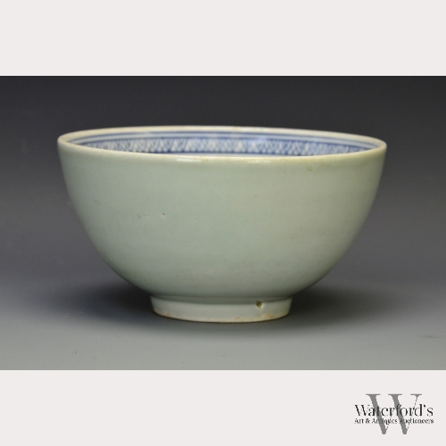 A Chinese Celadon, Blue & White Bowl