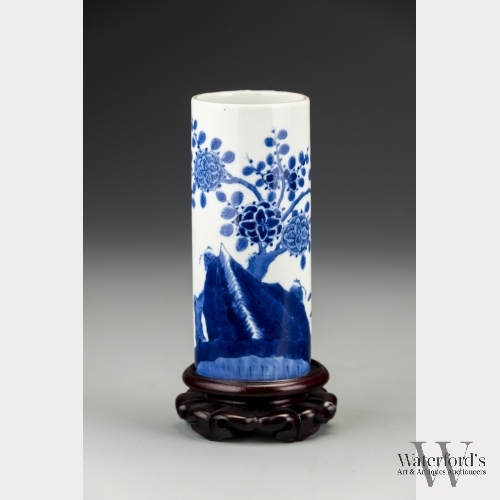 A Kangxi Period Porcelain Blue and White Bitong