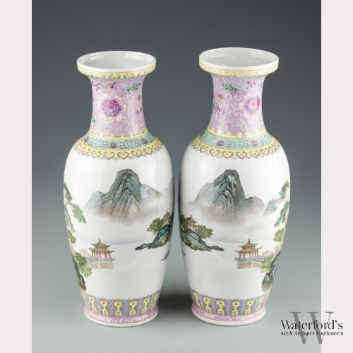 A Pair of Chinese Porcelain Vases, Republic Period