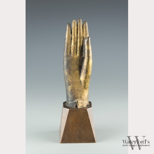 A Gilt Metal Sculpture of a Bodhisattva Hand