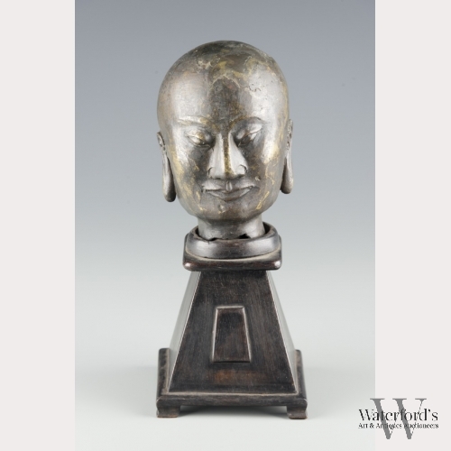 A Chinese Bronze Statue of a Head, Kasyapa