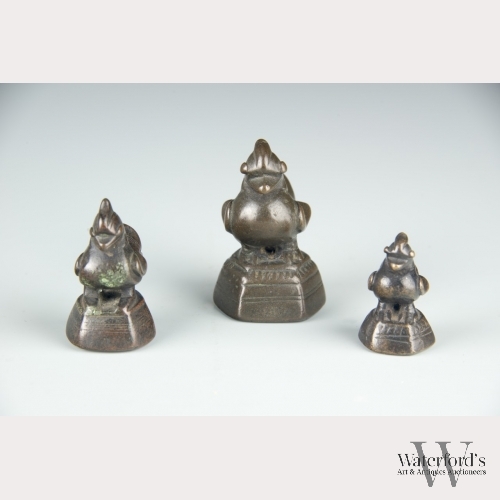 A Lot of Three Bronze Burmese Opium Weights