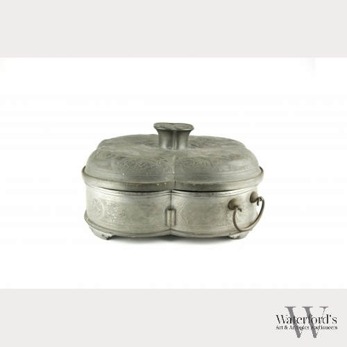 A Chinese Tin Serving Set or Food Warmer