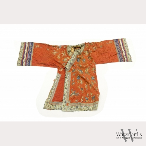 A Chinese Embroidered Silk Robe