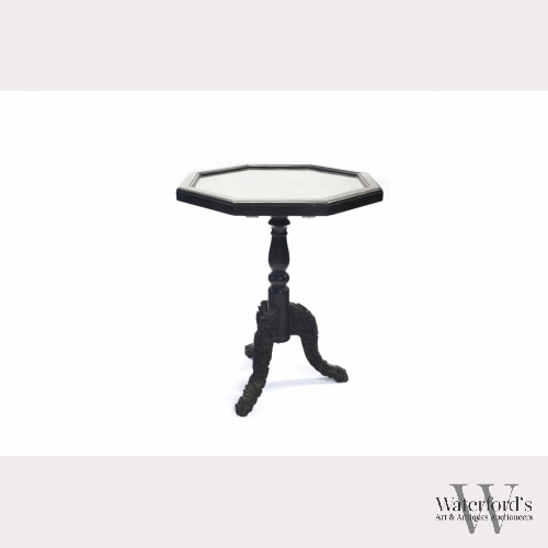 A Chinese Hardwood Table with Glass Top