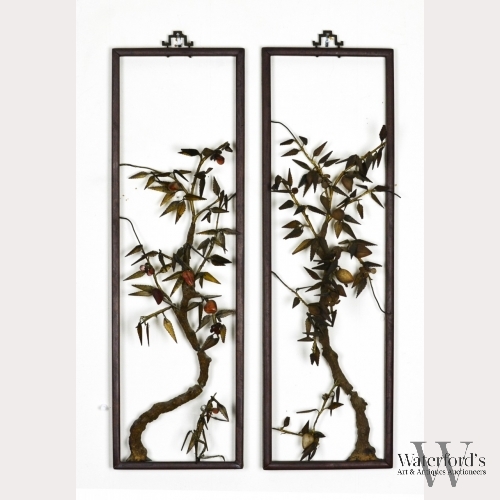 A Pair of Framed Hanging Sculptures
