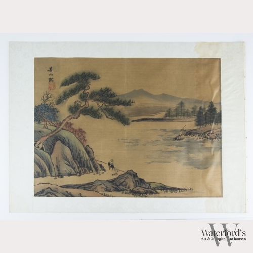 A Chinese Landscape Painting on Silk