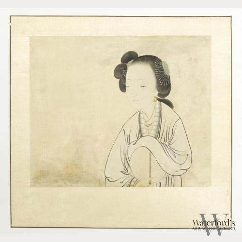 A Chinese Painting of a Woman on Paper